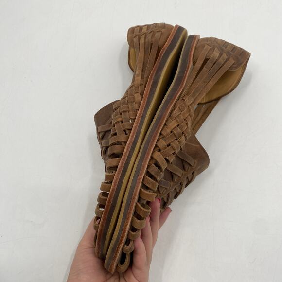 Nisolo Huarache Slip On Men’s 13 Tobacco Leather Sandal Shoes main image 8